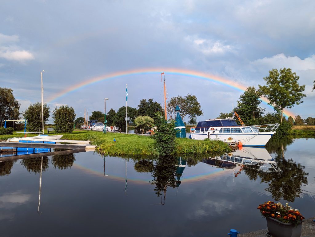 Regenbogen über ESV-Hafen und Hamme